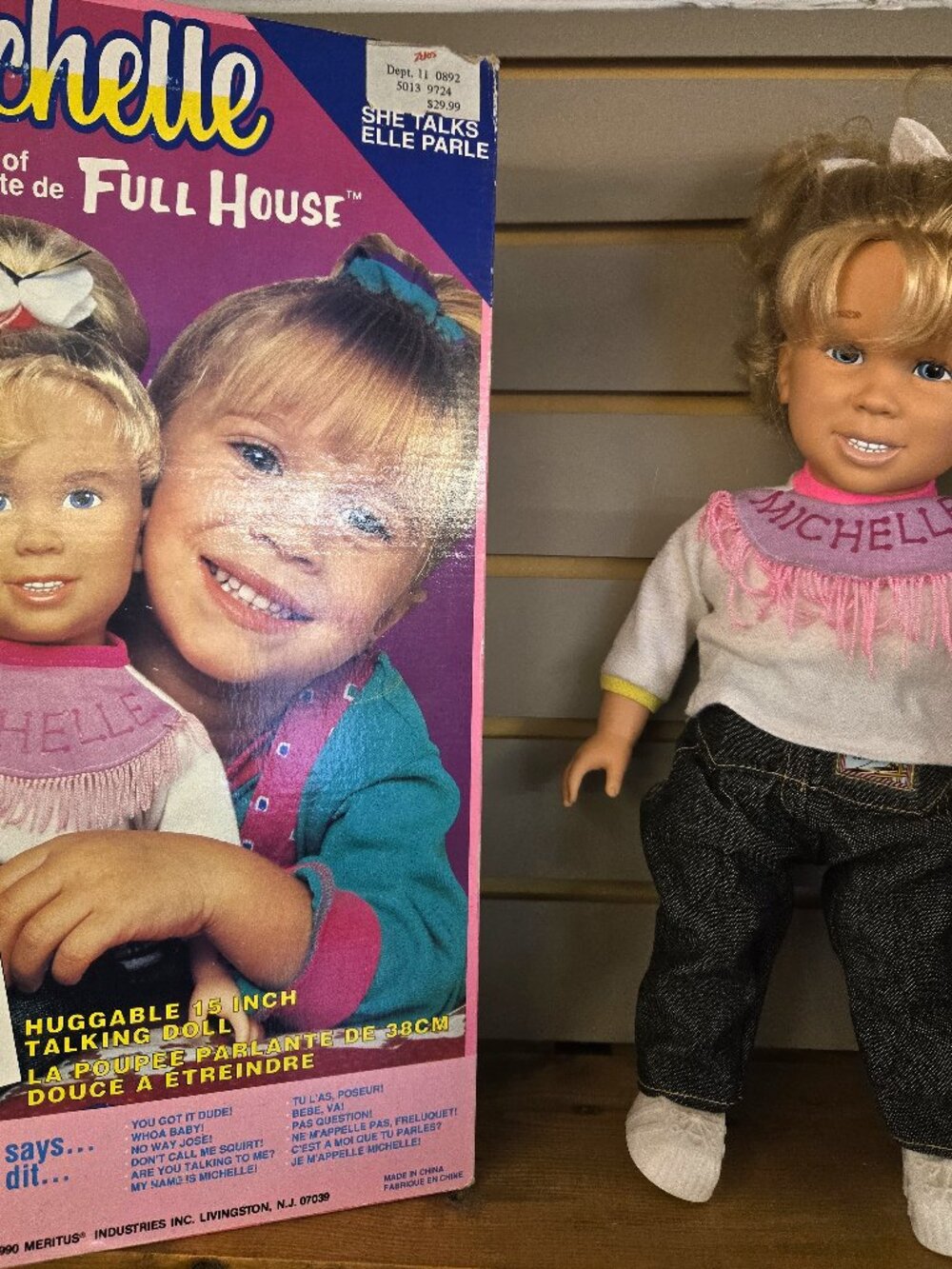 ❤ RARE find, 1990's Talking Full House Michelle Doll with original Box